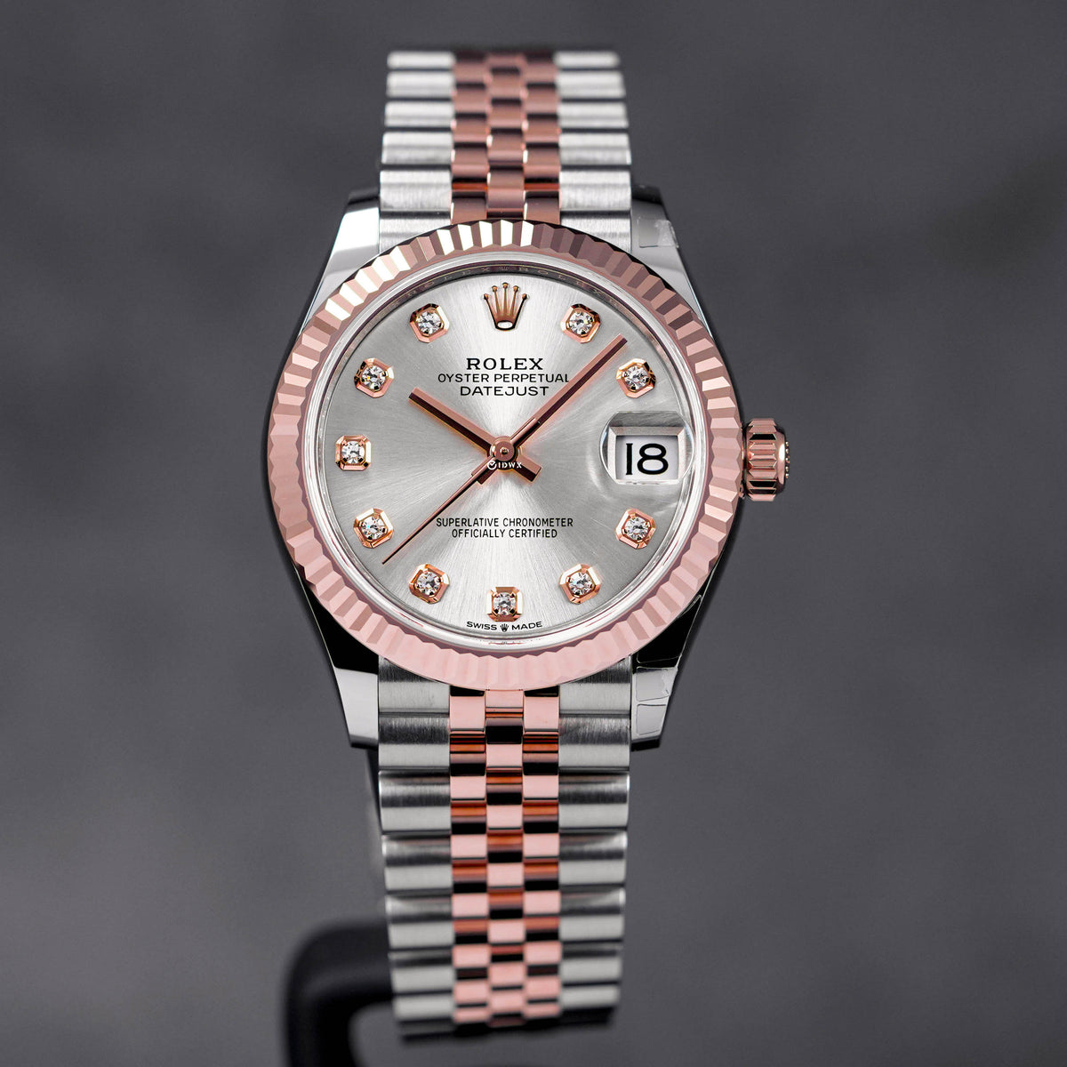 DATEJUST 31MM TWOTONE ROSEGOLD SILVER DIAMOND DIAL (2023)