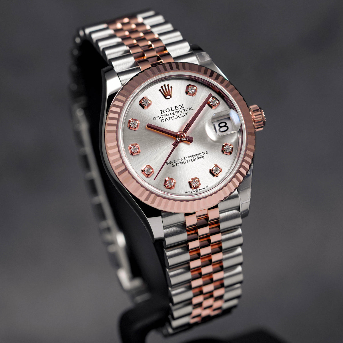 DATEJUST 31MM TWOTONE ROSEGOLD SILVER DIAMOND DIAL (2023)