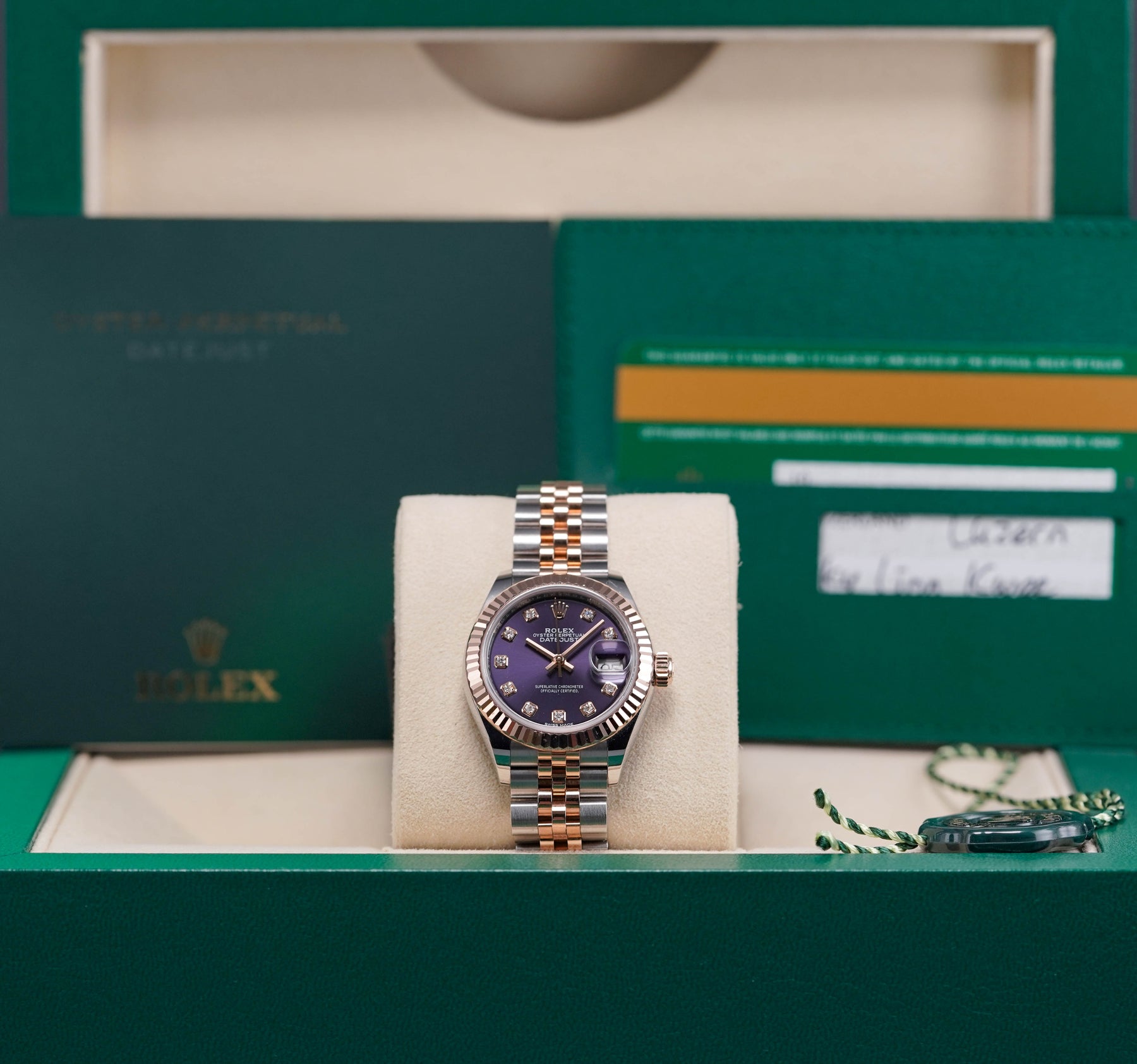 DATEJUST TWOTONE ROSEGOLD AUBERGINE DIAMOND DIAL (2019)