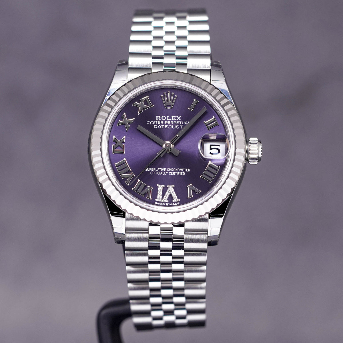 DATEJUST 31MM AUBERGINE ROMAN DIAL DIAMOND ON VI (2023)