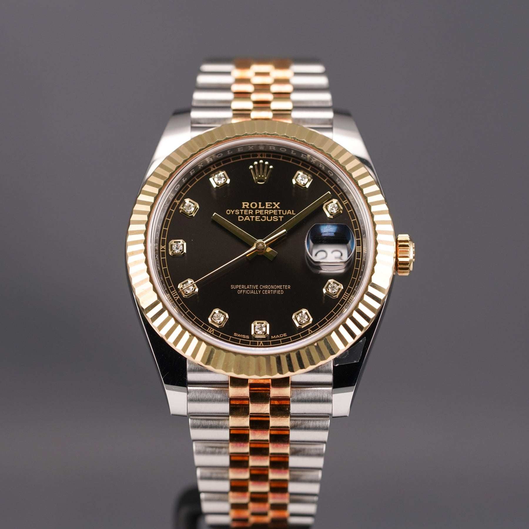 DATEJUST TWOTONE YELLOWGOLD BLACK DIAMOND DIAL (2018)