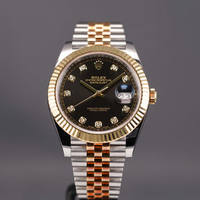 DATEJUST TWOTONE YELLOWGOLD BLACK DIAMOND DIAL (2018)