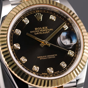 DATEJUST TWOTONE YELLOWGOLD BLACK DIAMOND DIAL (2018)