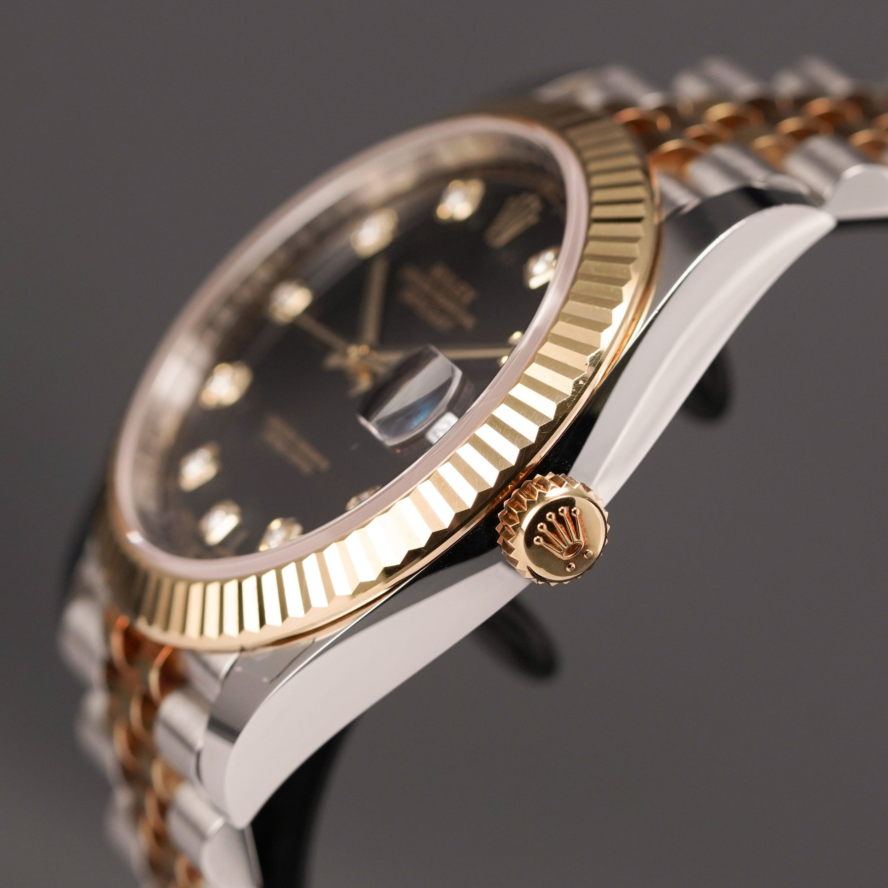 DATEJUST TWOTONE YELLOWGOLD BLACK DIAMOND DIAL (2018)