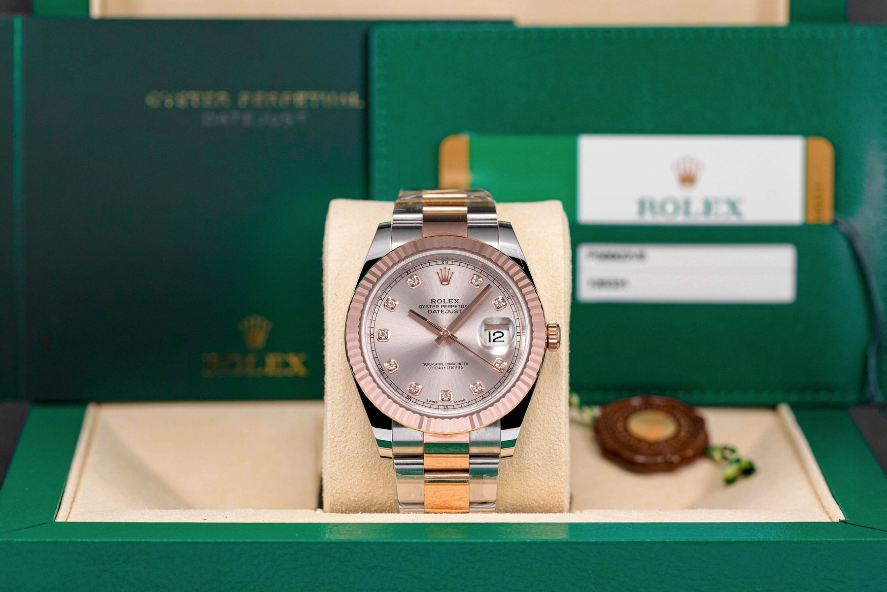 DATEJUST 41MM TWOTONE ROSEGOLD SILVER SUNDUST DIAMOND DIAL (2018)