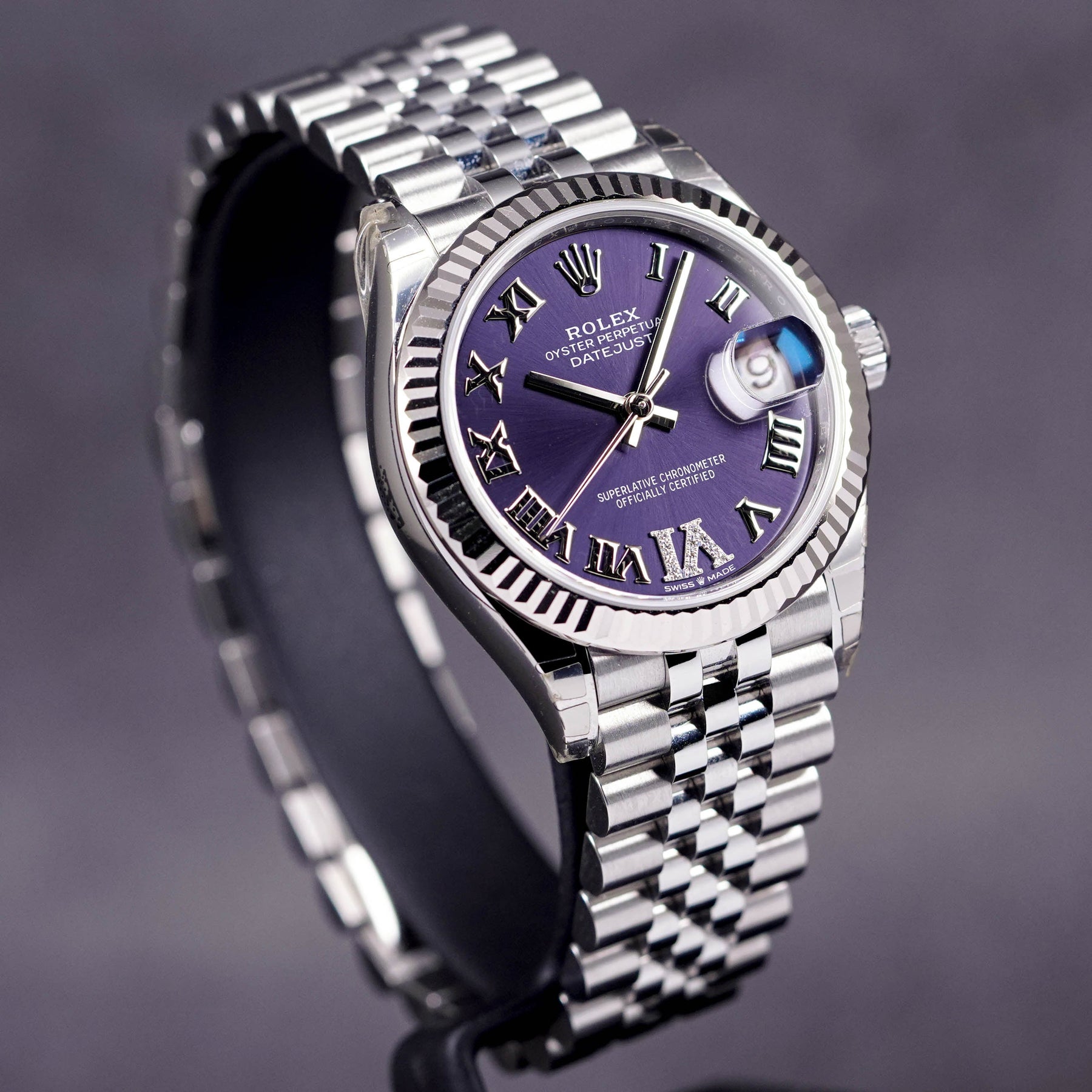 DATEJUST 31MM PURPLE ROMAN DIAMOND ON 6 (2021)