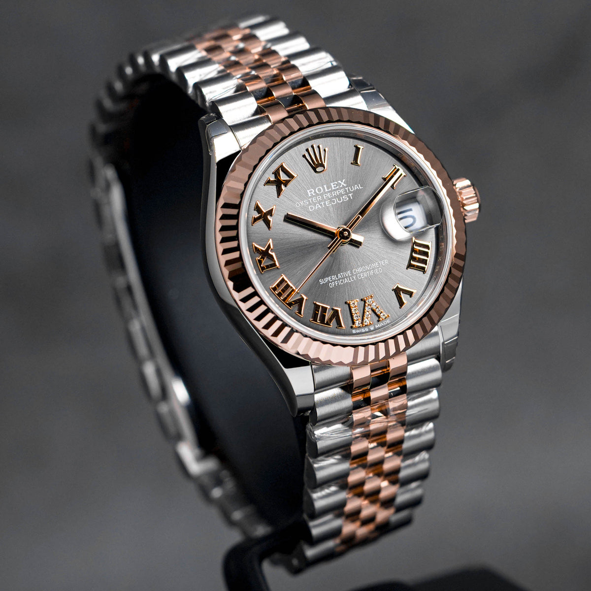DATEJUST 31MM TWOTONE ROSEGOLD RHODIUM ROMAN DIAMOND 6 (2023)