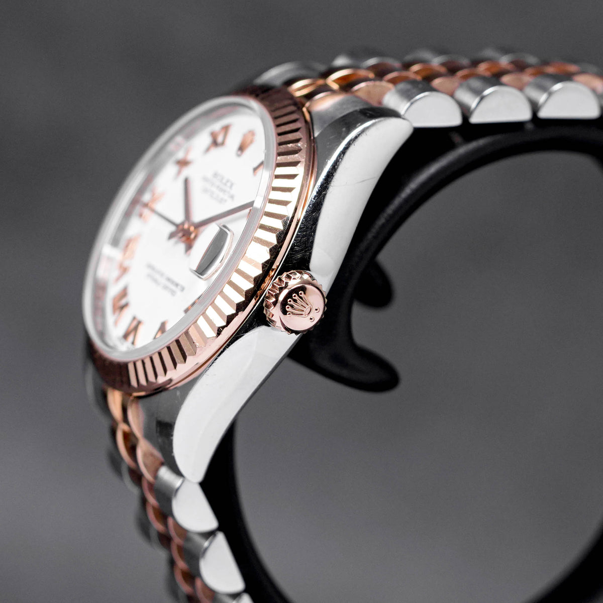 DATEJUST 31MM TWOTONE ROSEGOLD WHITE ROMAN DIAL (2015)