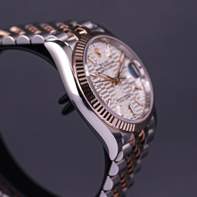 DATEJUST 36MM TWOTONE ROSEGOLD SILVER FLUTED DIAL FLUTED JUBILEE