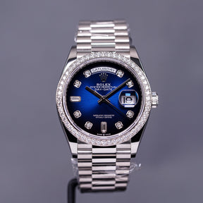 DAYDATE 36MM BLUE OMBRE DIAMOND RING