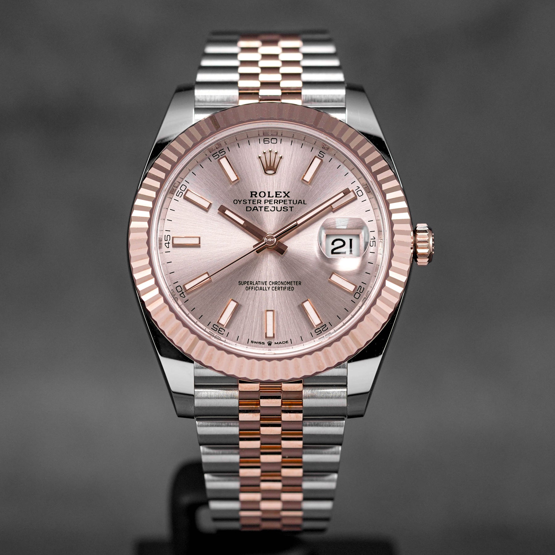 DATEJUST 41MM TWOTONE ROSEGOLD PINK SUNDUST DIAL (2023)