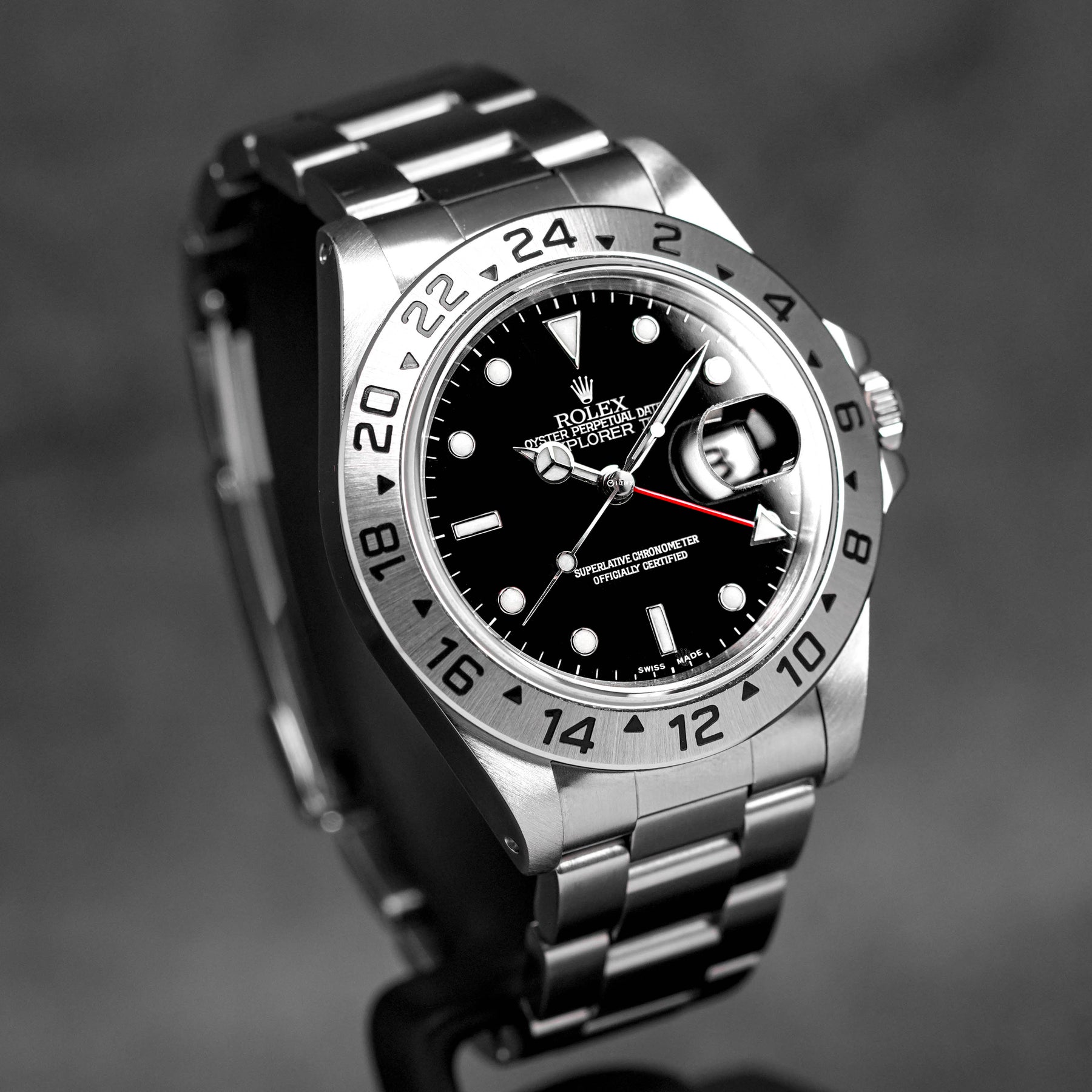 ROLEX EXPLORER II 16570 BLACK DIAL U SERIES UNDATED OMNILUXE