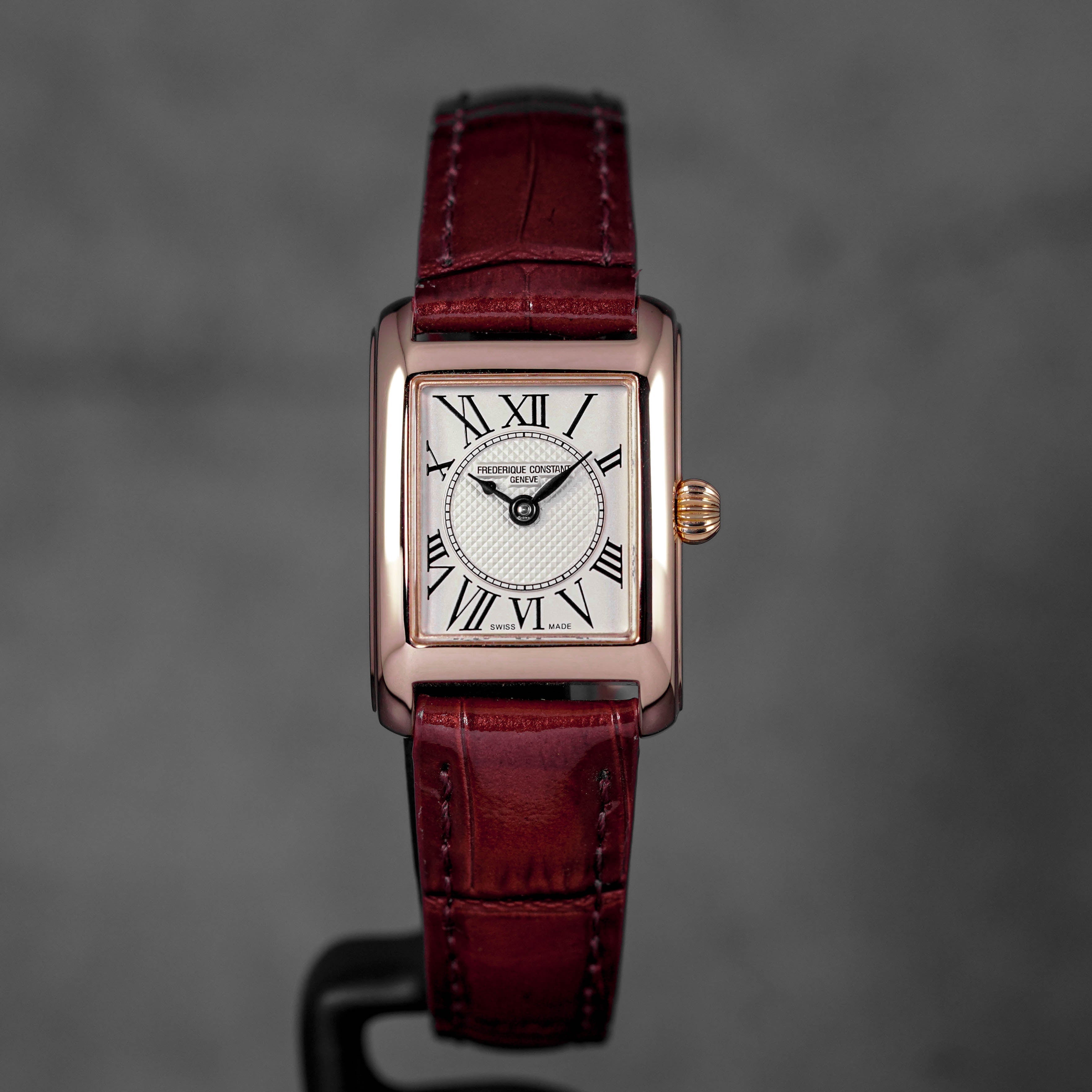 CLASSICS CAREE ROSEGOLD-PLATED STEEL WHITE DIAL LEATHER STRAP