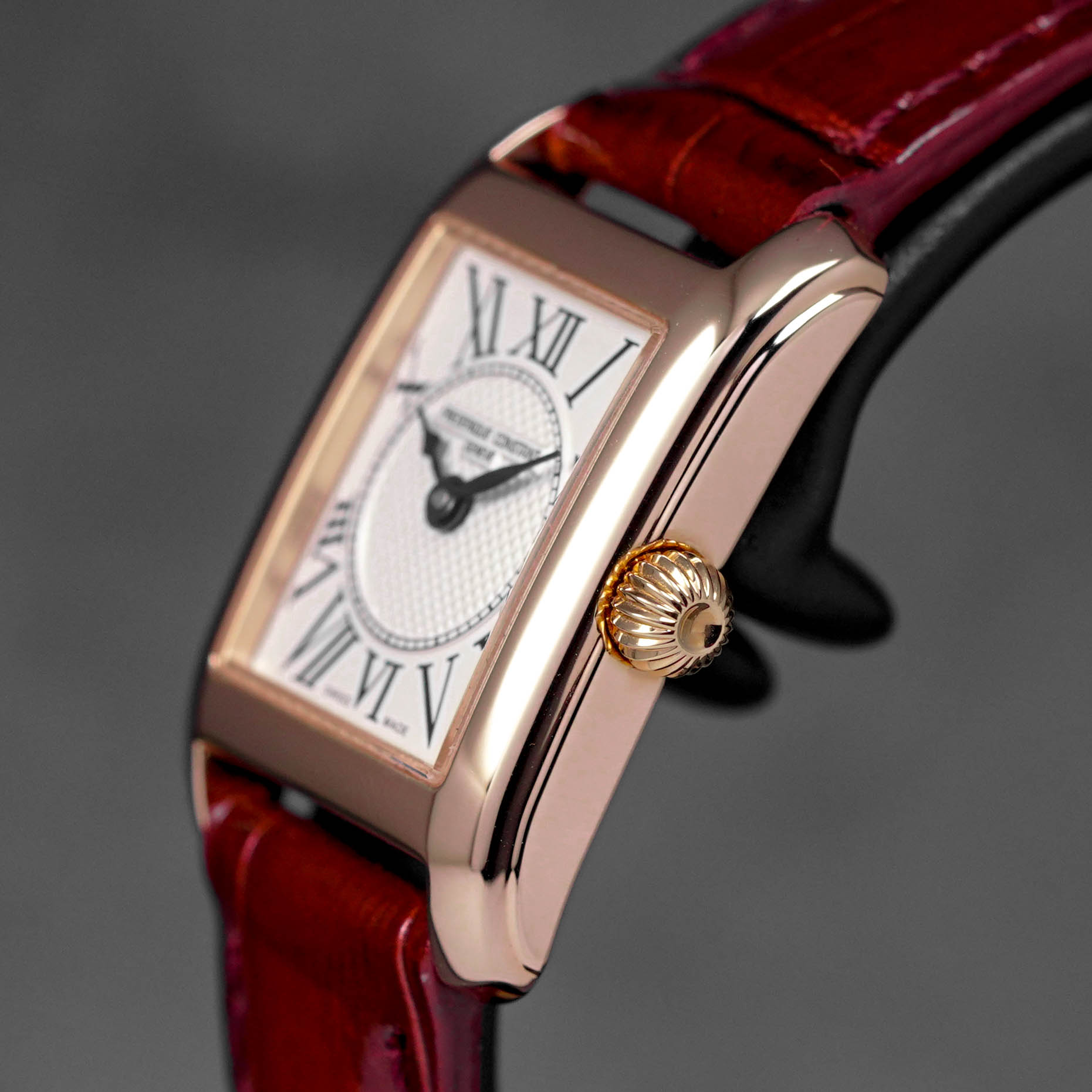 CLASSICS CAREE ROSEGOLD-PLATED STEEL WHITE DIAL LEATHER STRAP