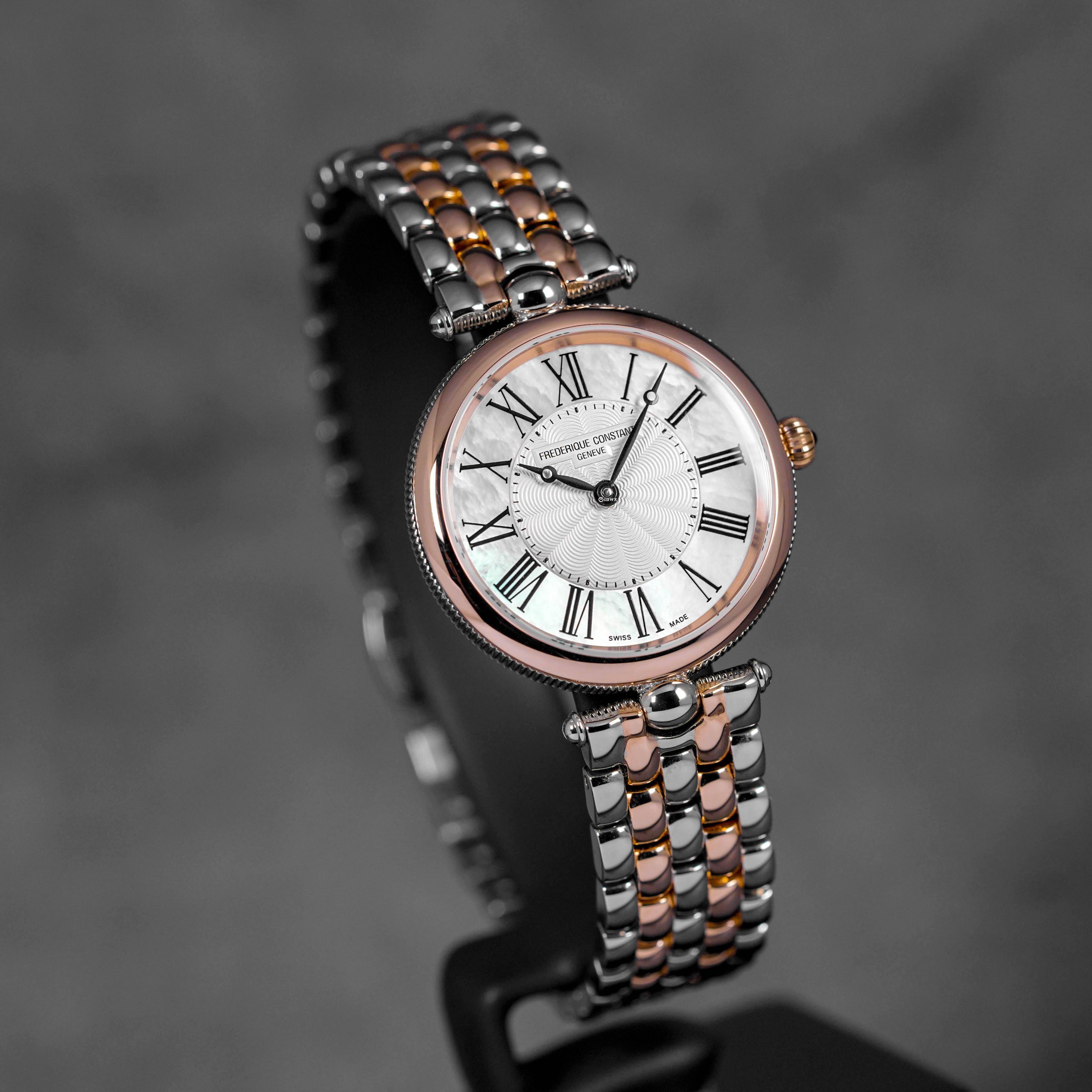 CLASSICS ART DECO ROUND TWOTONE ROSEGOLD-PLATED STEEL MOP DIAL
