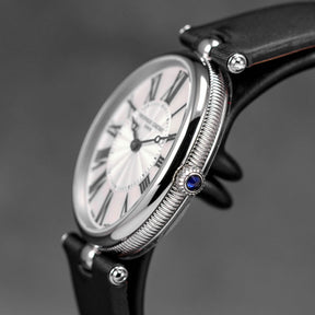 CLASSICS ART DECO OVAL STEEL MOP DIAL LEATHER STRAP (2025)