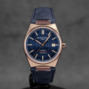 HIGHLIFE 39MM COSC TWOTONE ROSEGOLD-PLATED STEEL BLUE DIAL LEATHER STRAP (2025)