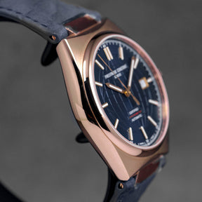 HIGHLIFE 39MM COSC TWOTONE ROSEGOLD-PLATED STEEL BLUE DIAL LEATHER STRAP (2025)