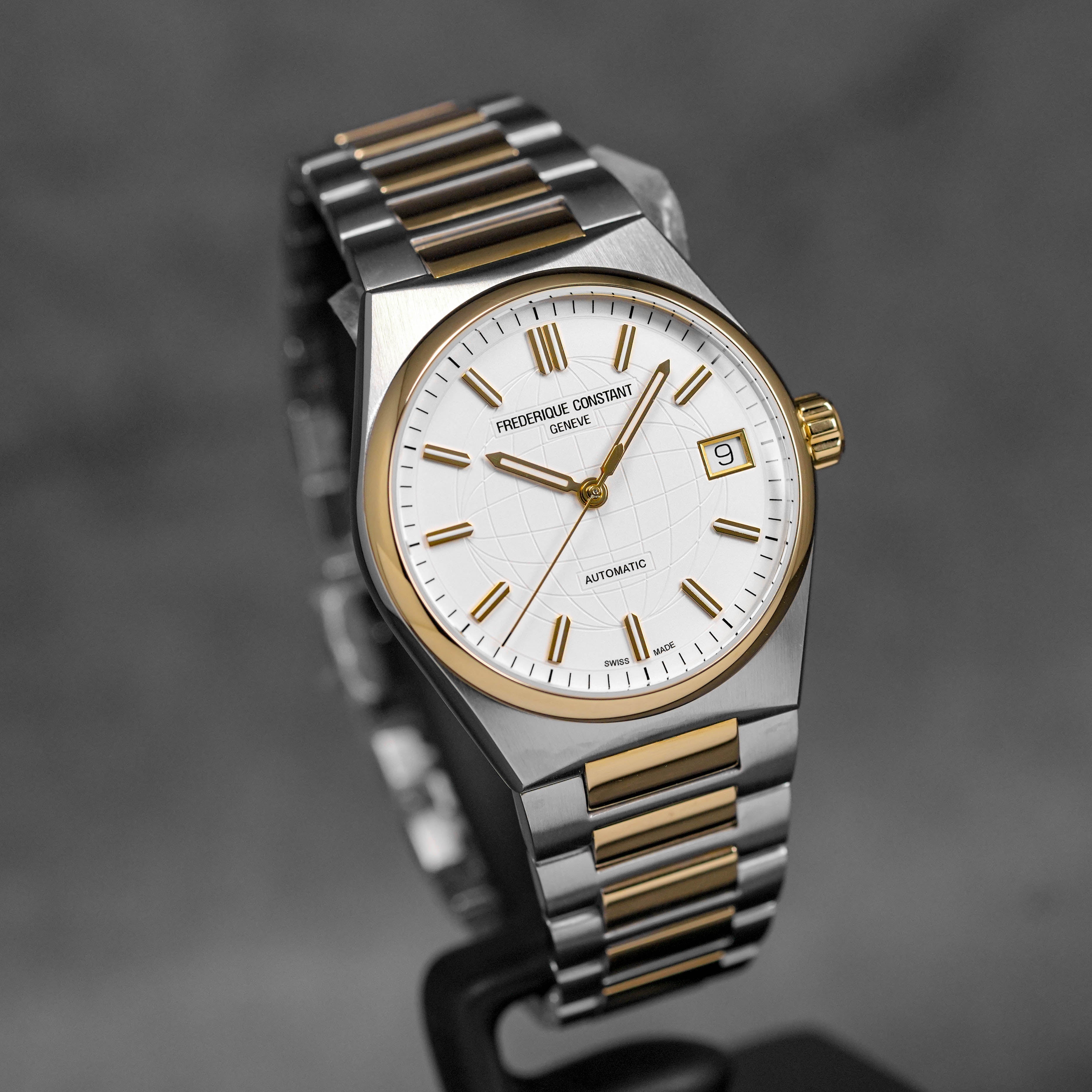 HIGHLIFE LADIES 34MM TWOTONE YELLOWGOLD-PLATED STEEL SILVER DIAL