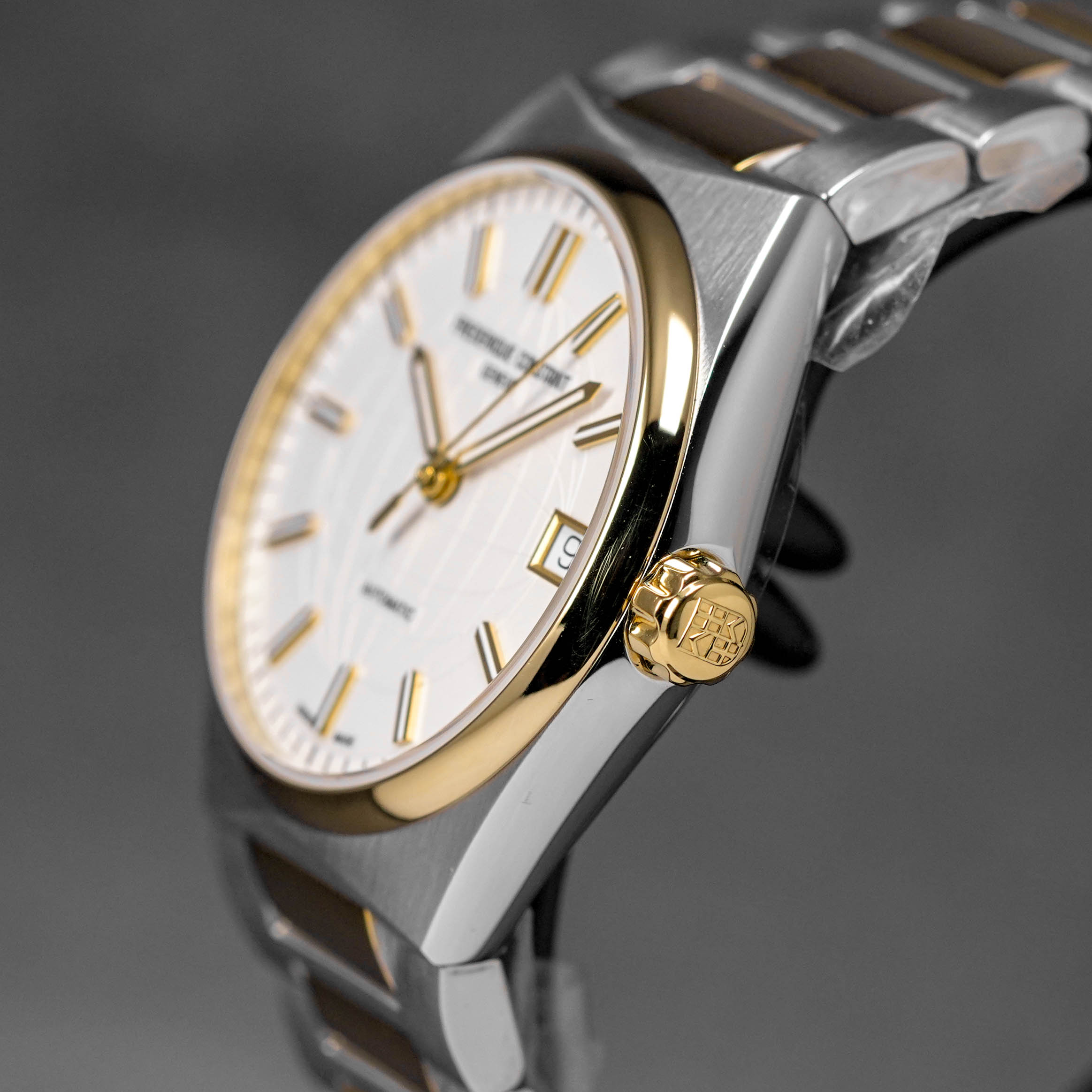 HIGHLIFE LADIES 34MM TWOTONE YELLOWGOLD-PLATED STEEL SILVER DIAL