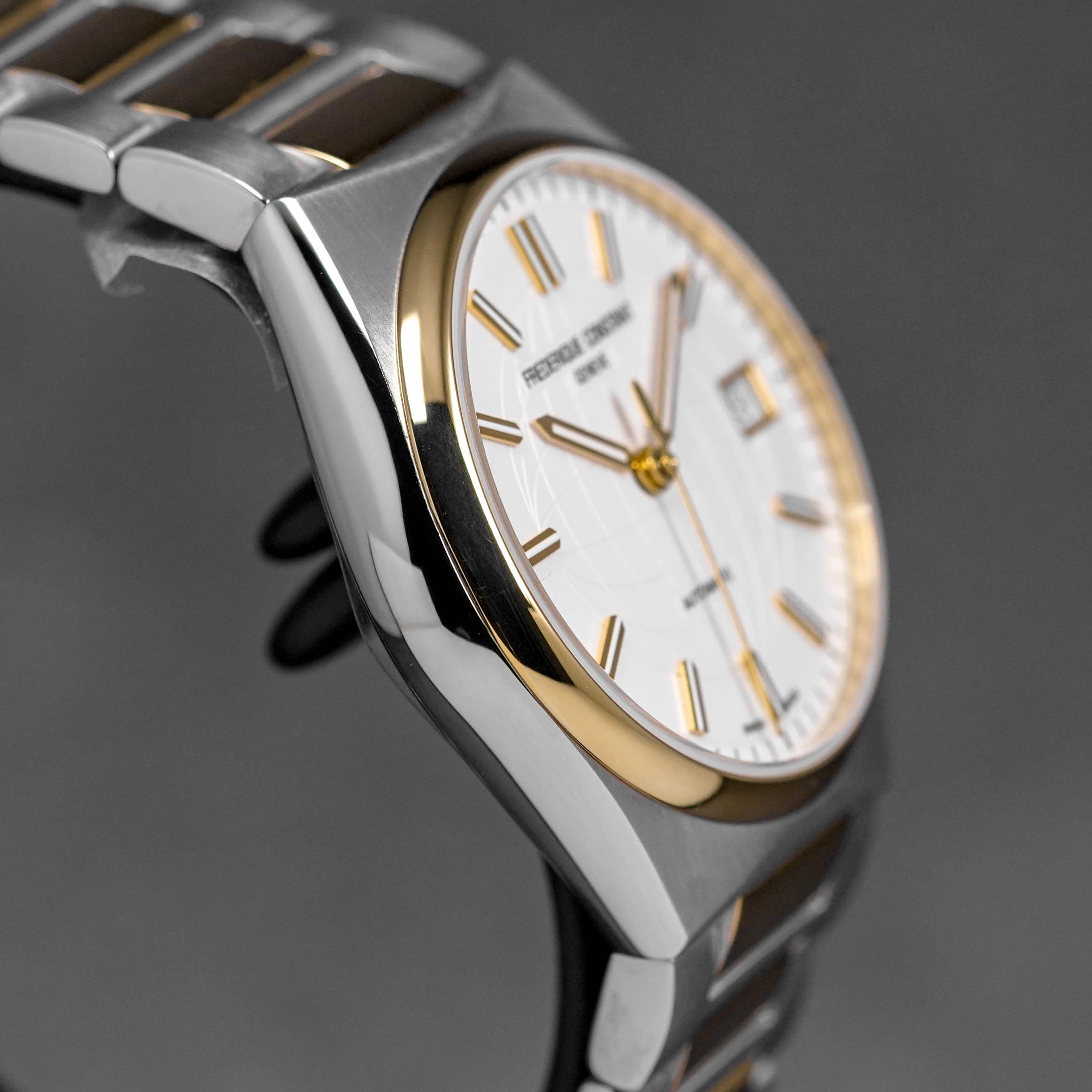 HIGHLIFE LADIES 34MM TWOTONE YELLOWGOLD-PLATED STEEL SILVER DIAL