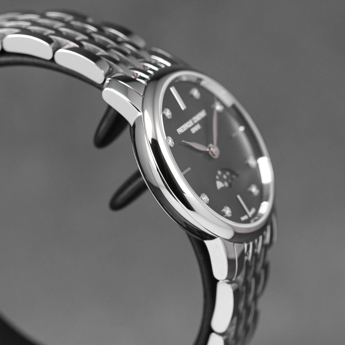 SLIMLINE MOONPHASE BLACK MOP DIAMOND DIAL