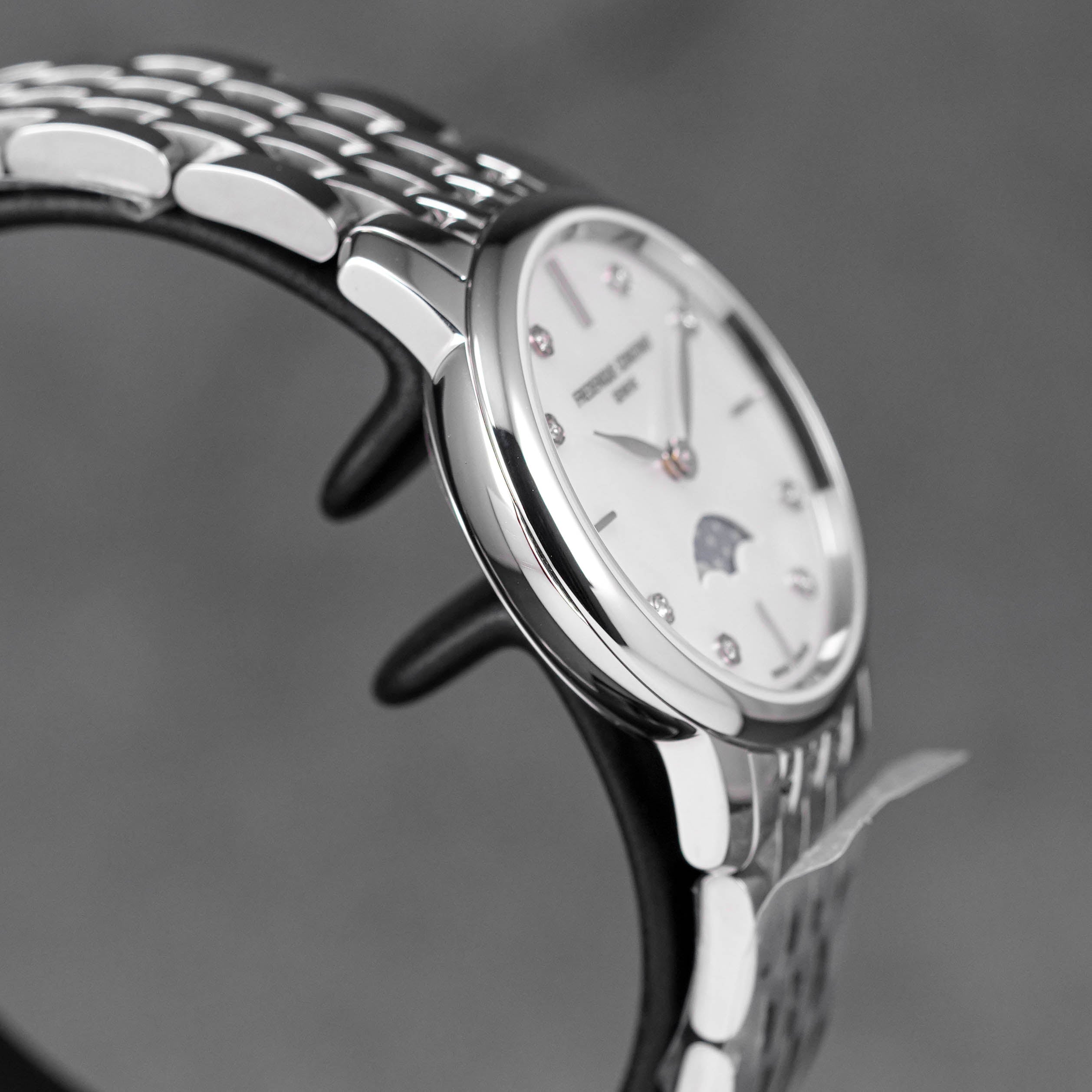 SLIMLINE MOONPHASE WHITE MOP DIAMOND DIAL