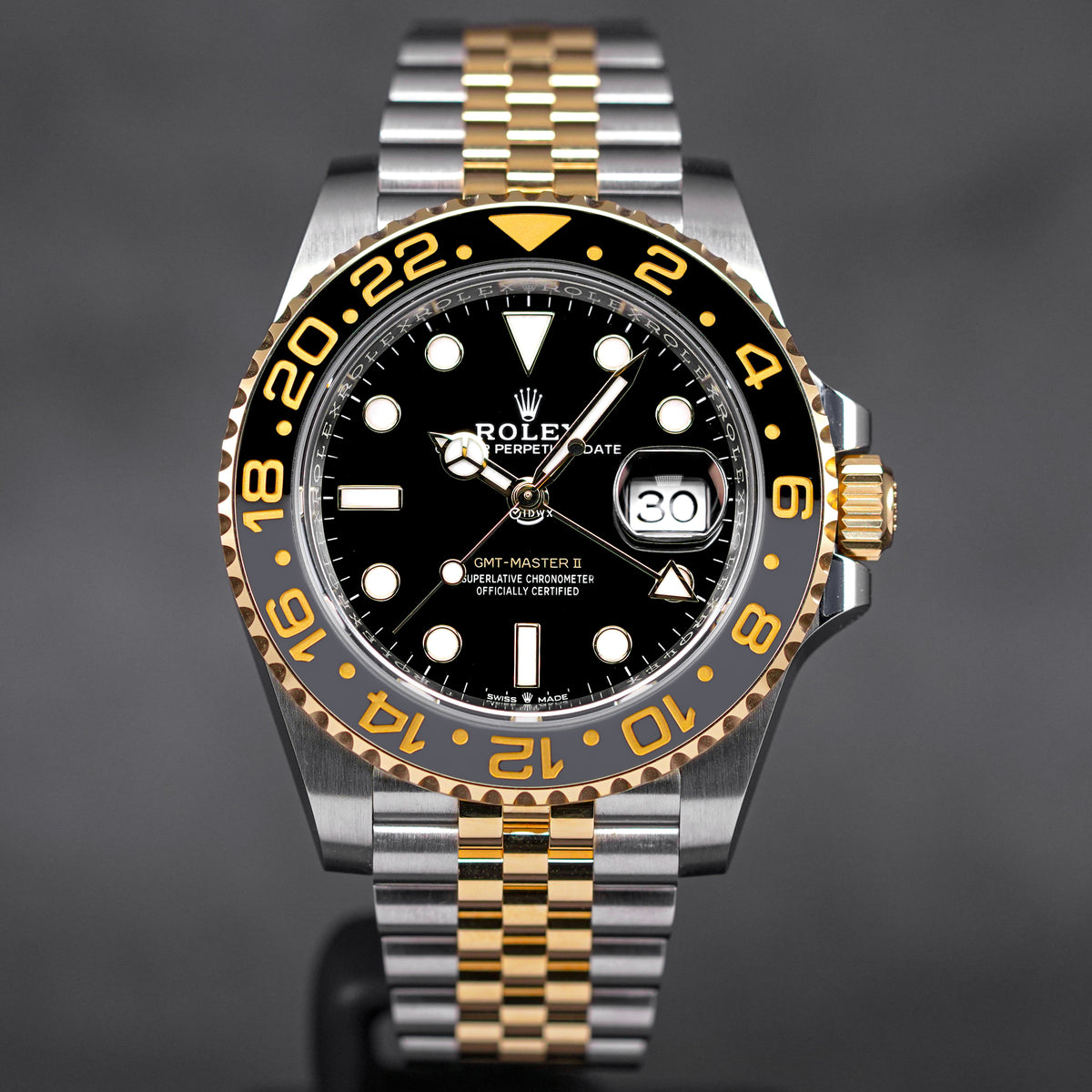 GMT MASTER-II TWOTONE YELLOWGOLD 'GUINNESS' BLACK DIAL (2023)