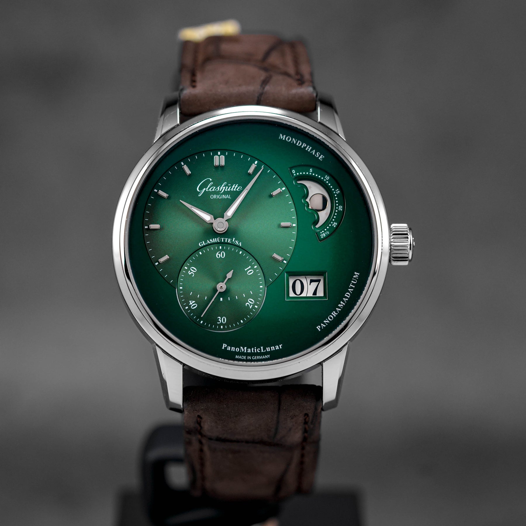 Forest Green Glashütte Original Panomaticlunar Review Glashütte