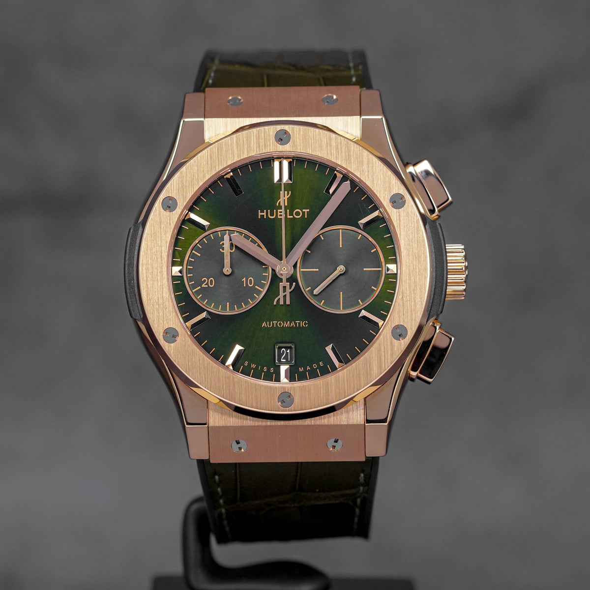 Harga Hublot Classic Fusion Chronograph King Gold Green