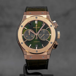 Harga Hublot Classic Fusion Chronograph King Gold Green