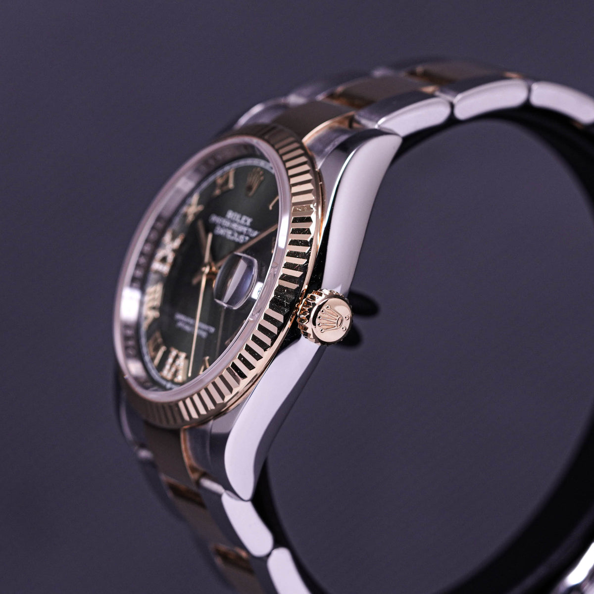 DATEJUST TWOTONE YELLOWGOLD DIAMOND VI & XI GREEN DIAL