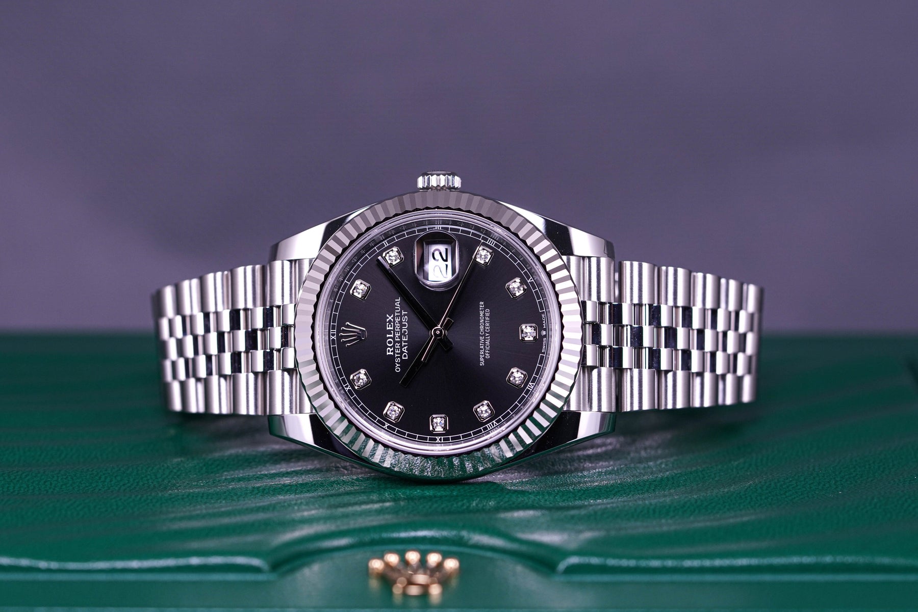 DATEJUST 41MM FLUTED JUBILEE BLACK DIAMOND DIAL (2022)