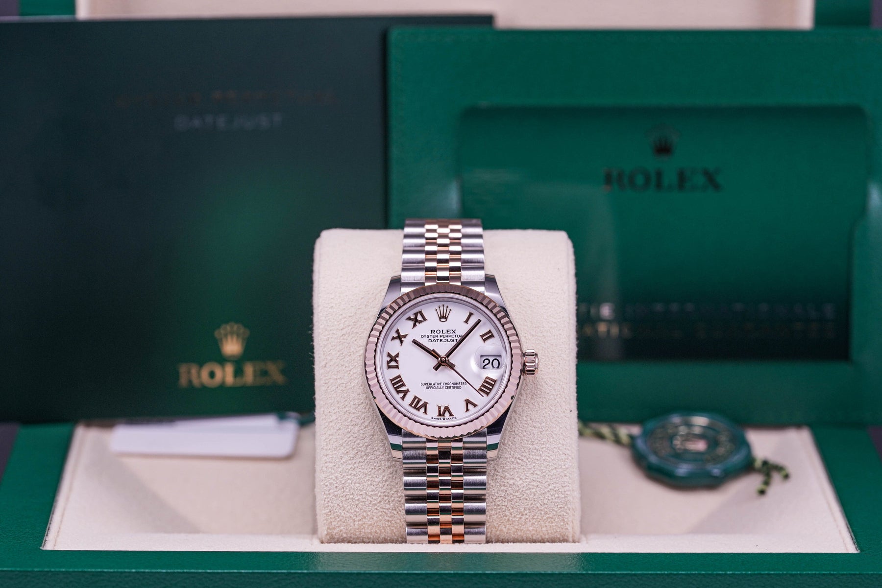 DATEJUST 31MM TWOTONE ROSEGOLD WHITE ROMAN DIAL (2022)