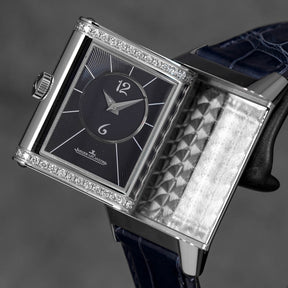 REVERSO CLASSIC DUETTO SILVER-BLACK DIAL LEATHER STRAP (2022)