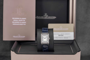 REVERSO CLASSIC DUETTO SILVER-BLACK DIAL LEATHER STRAP (2022)