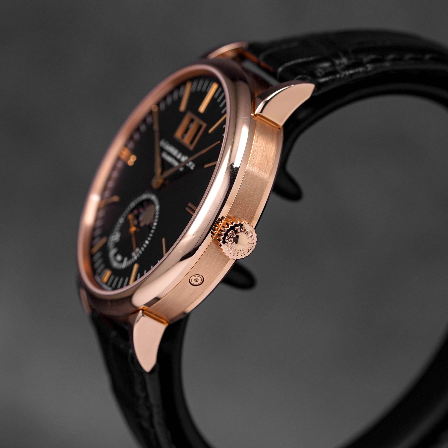 SAXONIA ROSEGOLD MOONPHASE BLACK DIAL (2018)