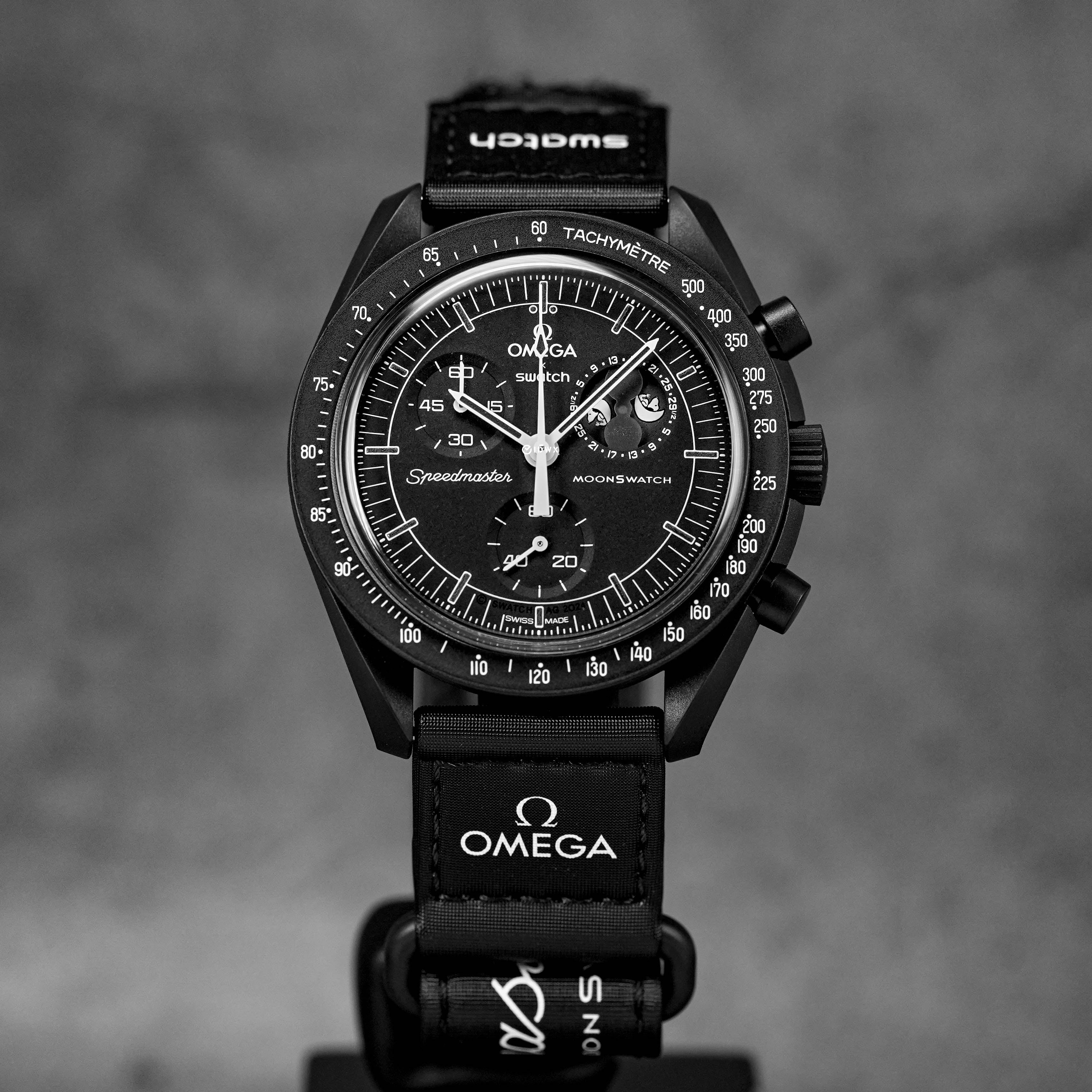 SWATCH X OMEGA MOONSWATCH MISSION TO MOONPHASE 'SNOOPY' BLACK