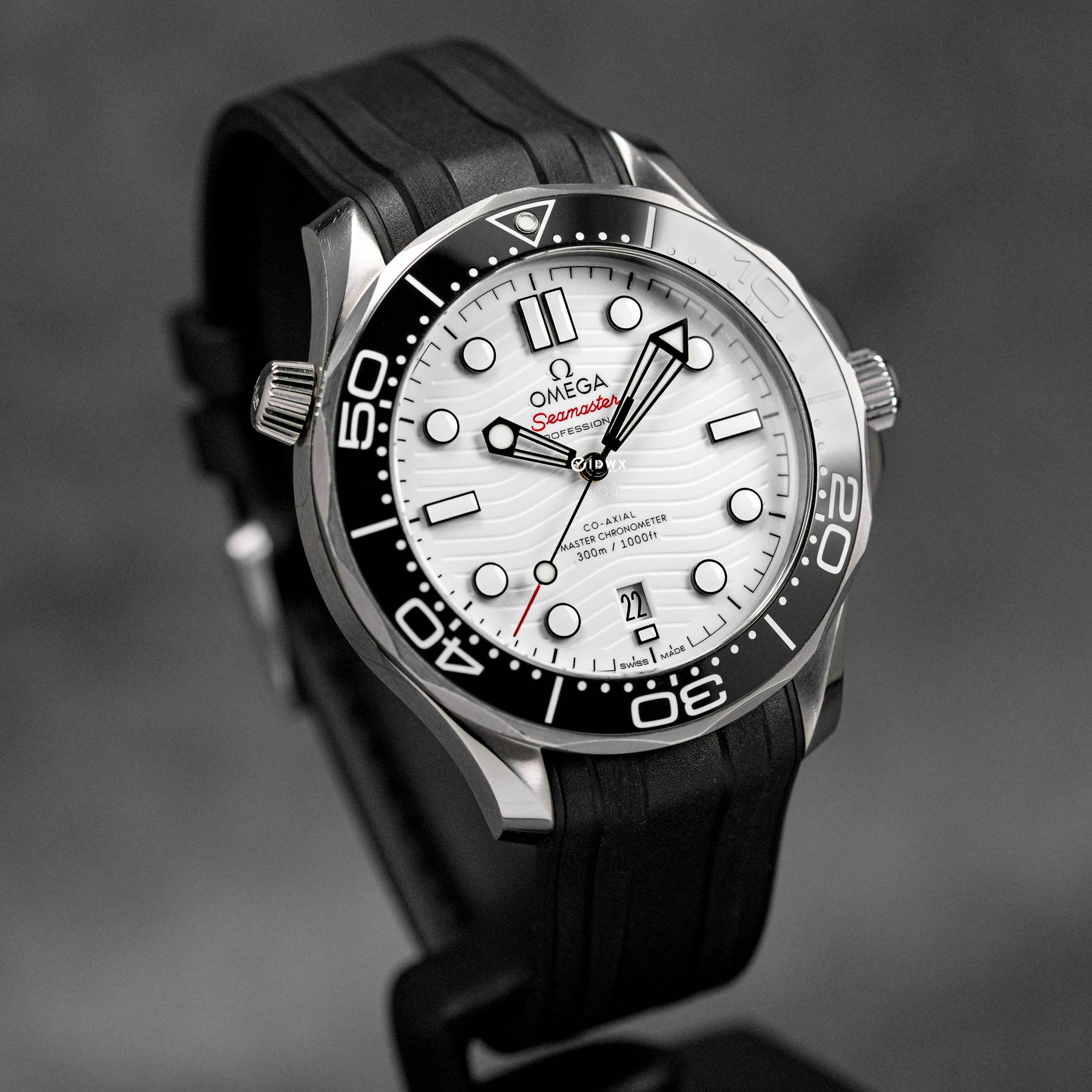 SEAMASTER DIVER 300 WHITE DIAL RUBBER STRAP (2022)