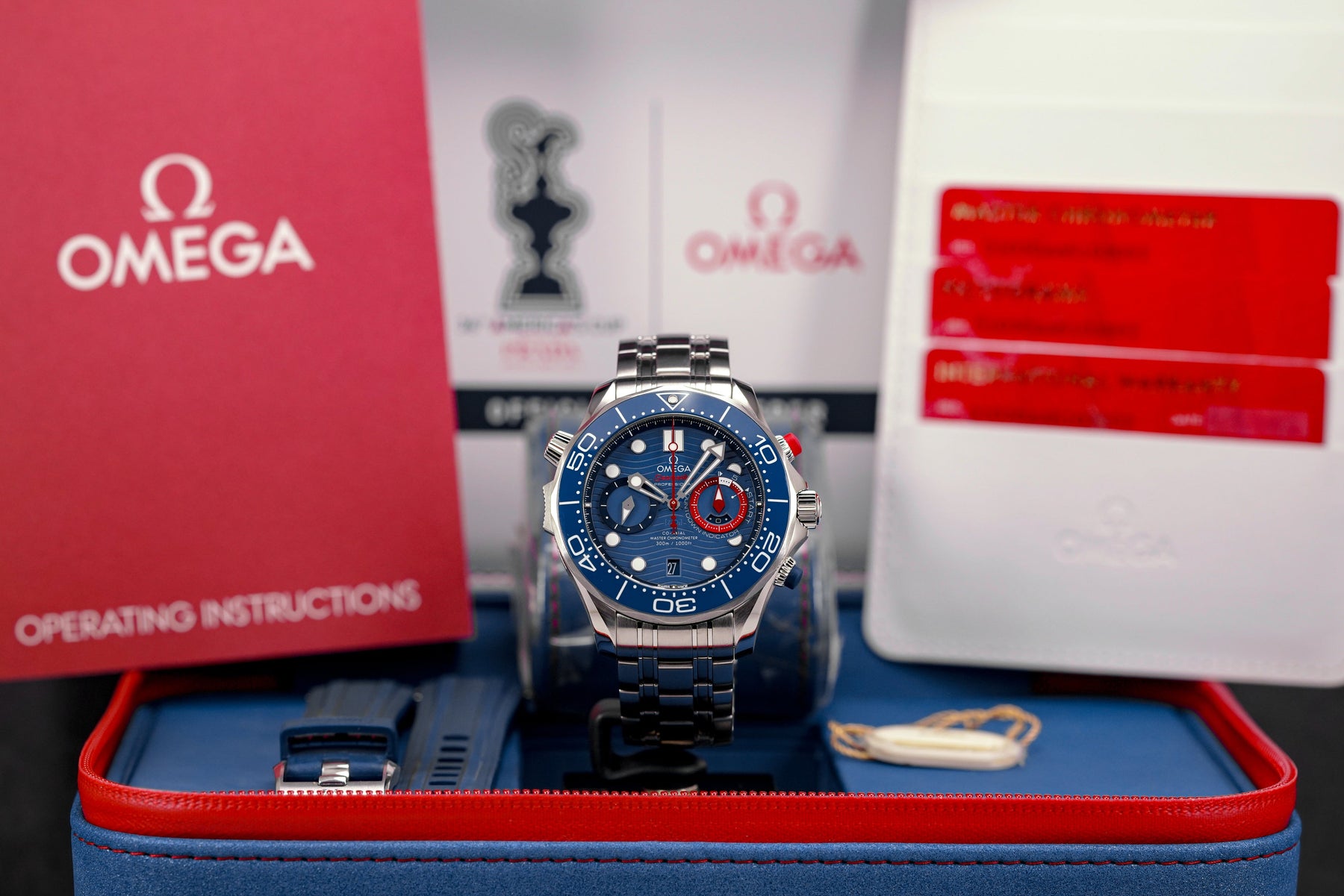SEAMASTER DIVER 300M AMERICA'S CUP CHRONOGRAPH BLUE DIAL (2022)