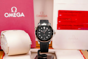 SEAMASTER DIVER 300M TWOTONE SEDNA GOLD BLACK DIAL RUBBER STRAP (2021)