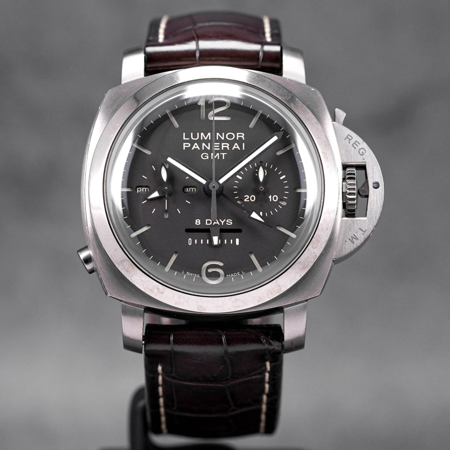 PANERAI LUMINOR 1950 8 DAYS GMT CHRONOGRAPH MONOPULSANTE TITANIUM