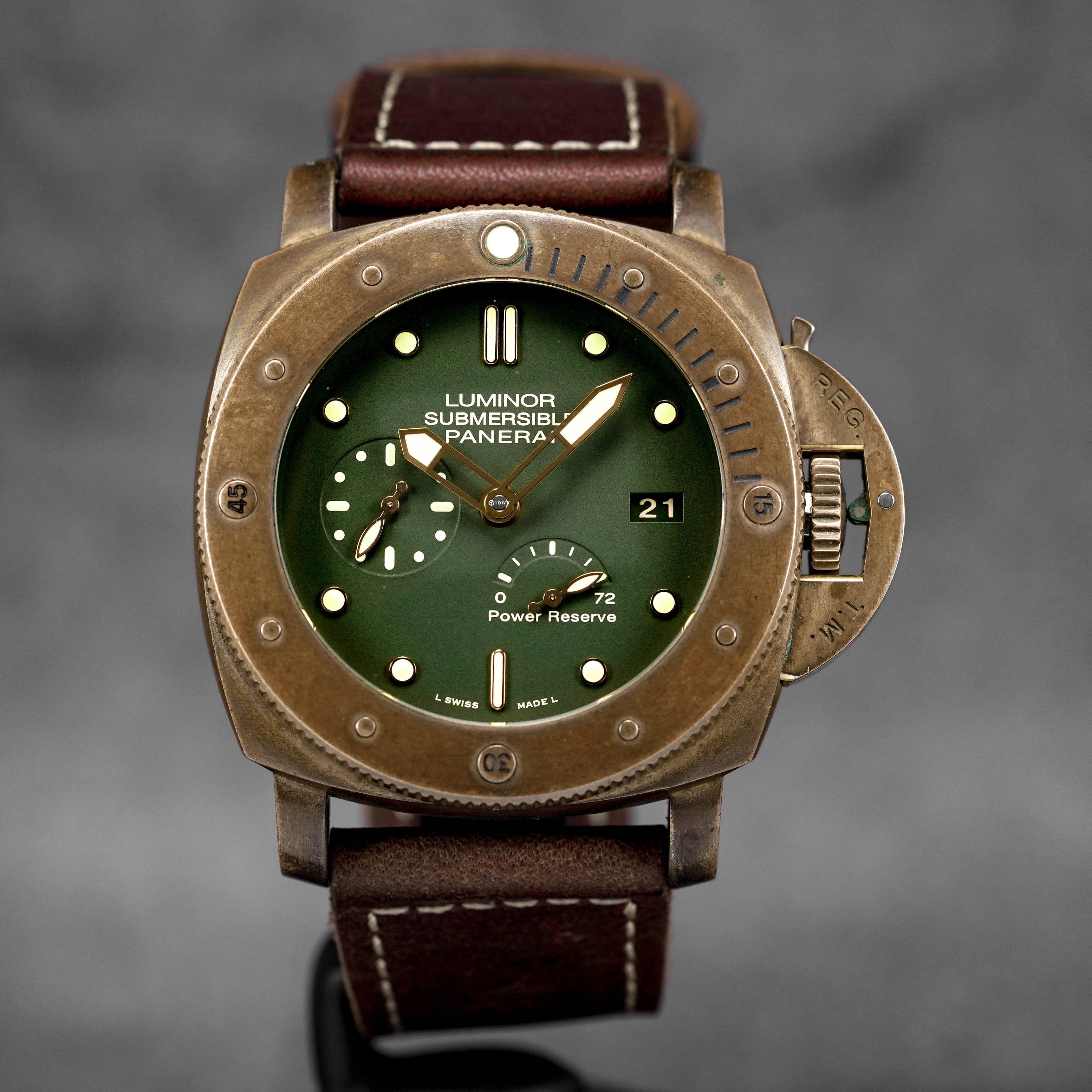Panerai Bronzo Watch Green Panerai Luminor Submersible 1950