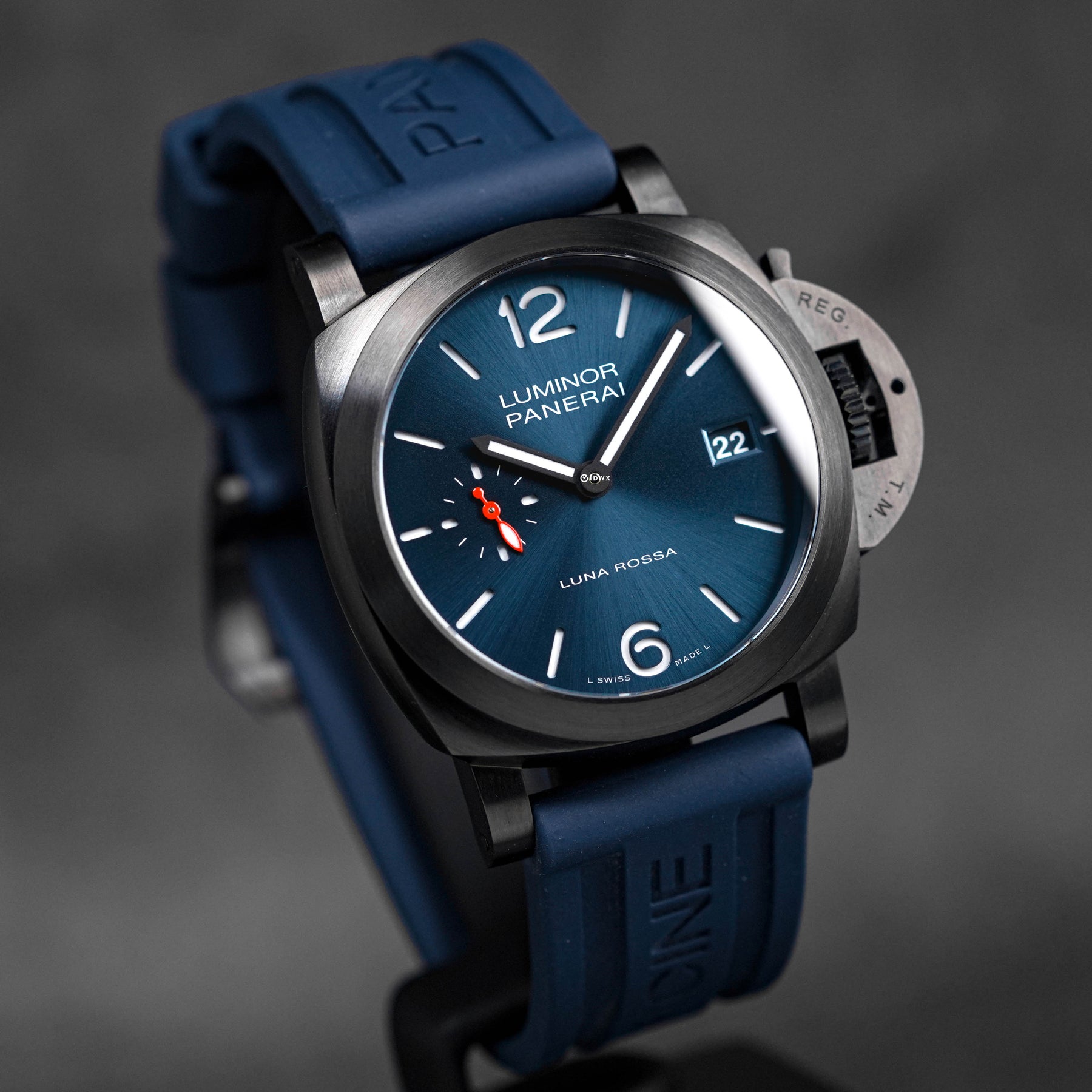 PANERAI LUMINOR QUARANTA LUNNA ROSSA STEEL DLC BLUE DIAL PAM 1408