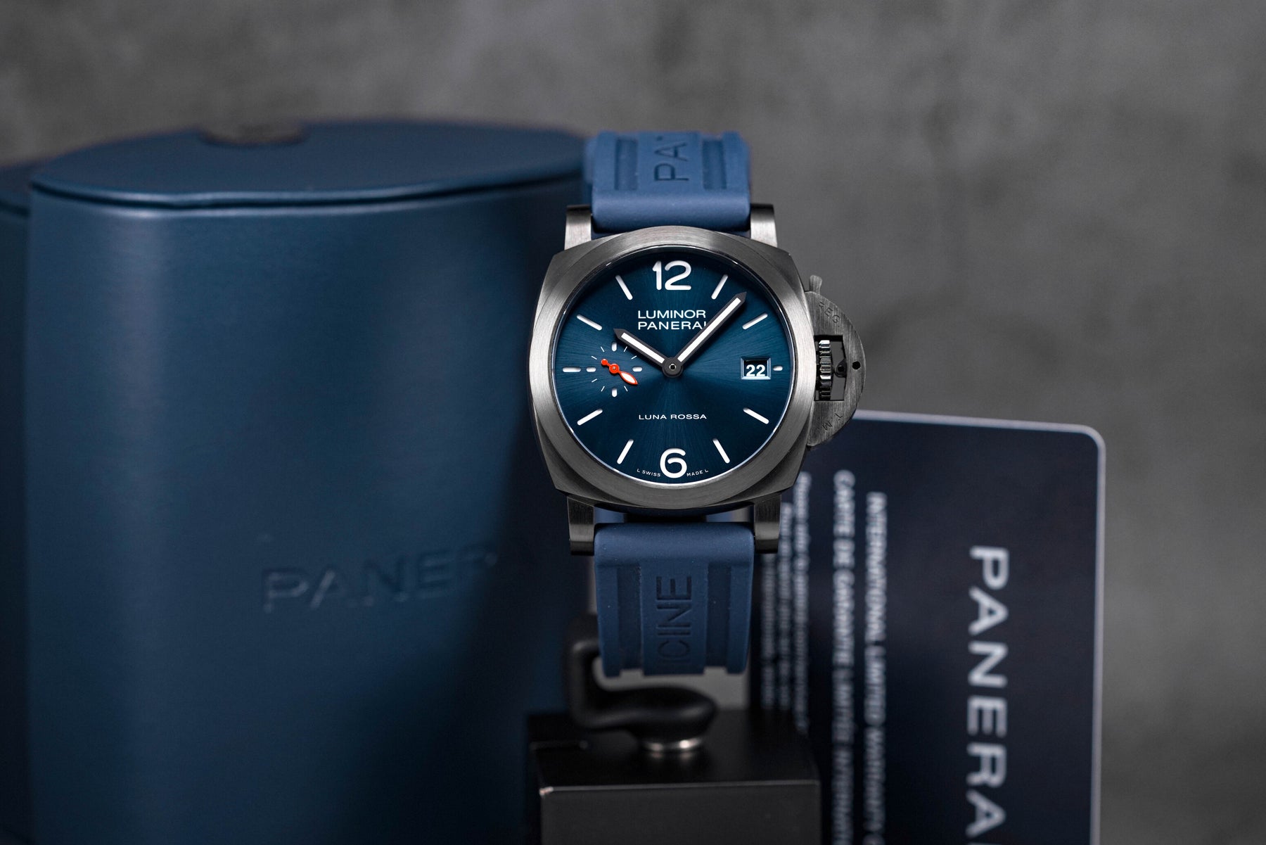 LUMINOR QUARANTA LUNA ROSSA STEEL DLC BLUE DIAL PAM 1408 (2023)