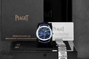 POLO SKELETON BLUE DIAL LEATHER STRAP (UNDATED)