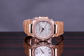 NAUTILUS 7010R-001 ROSEGOLD DIAMOND BEZEL LEATHER STRAP (2022)