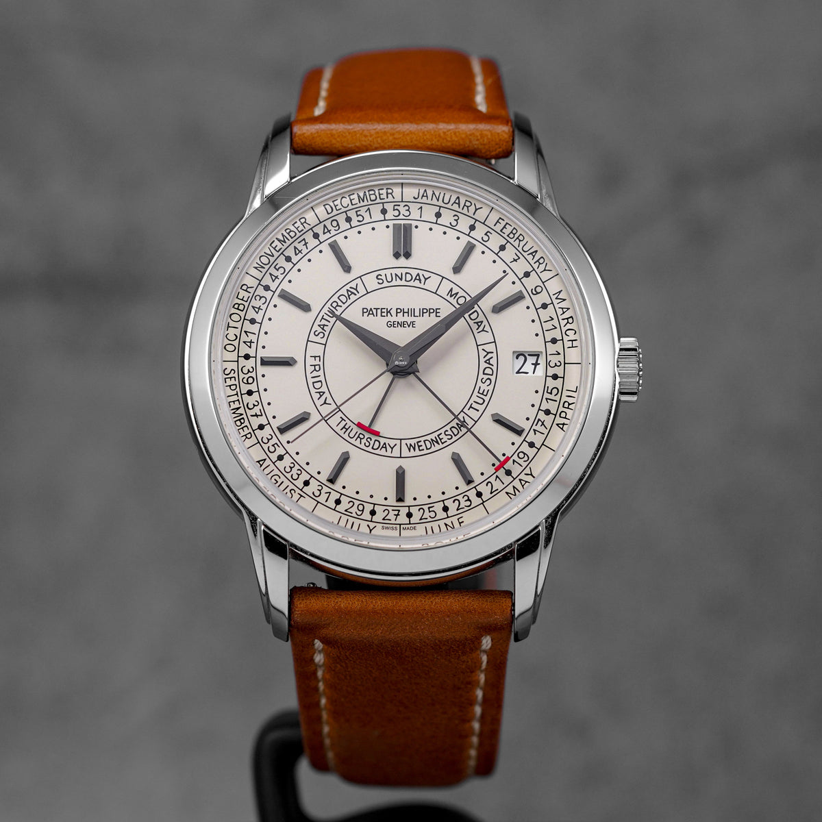 CALATRAVA 5212A WEEKLY CALENDER SILVER DIAL (2024)