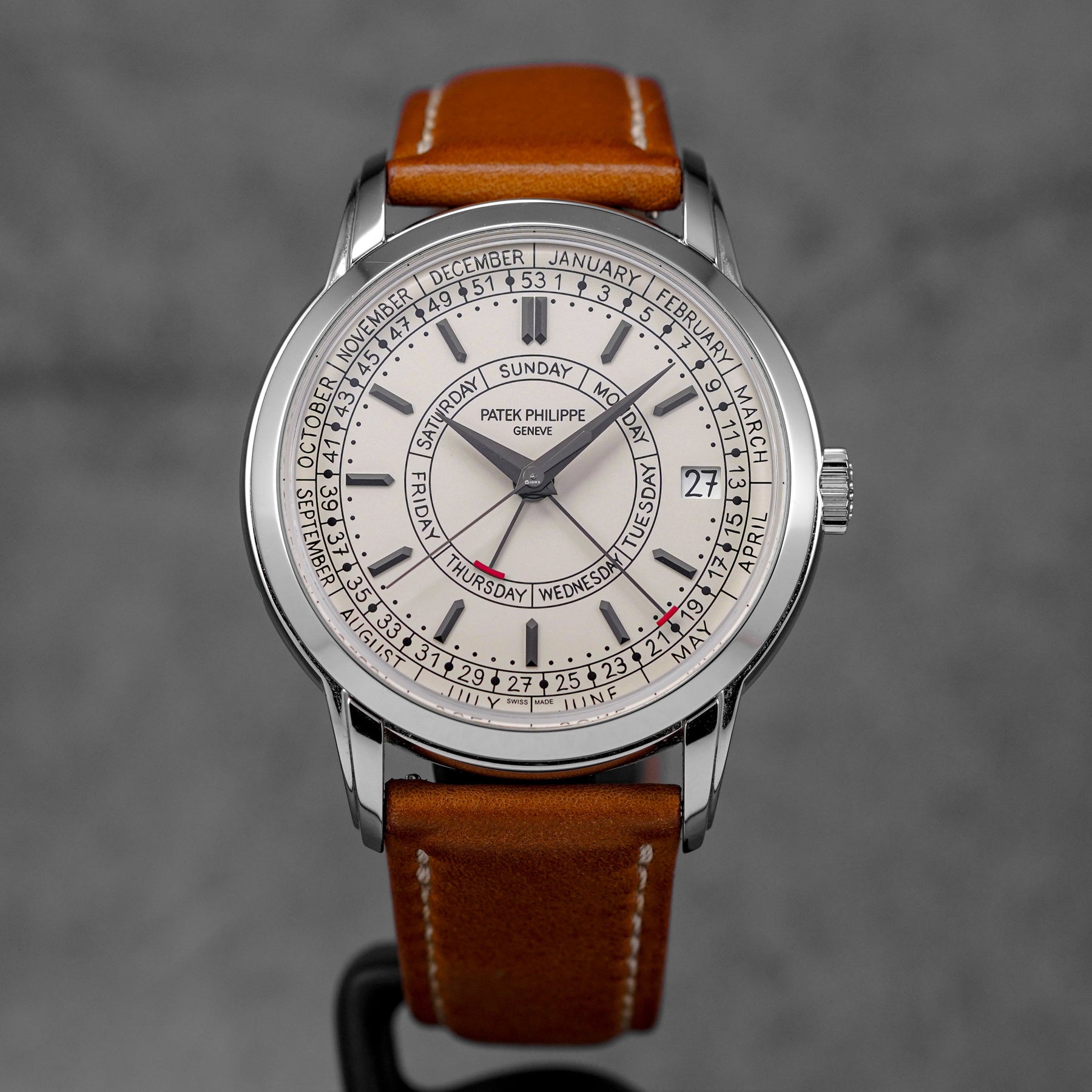 CALATRAVA 5212A WEEKLY CALENDER SILVER DIAL (2024)