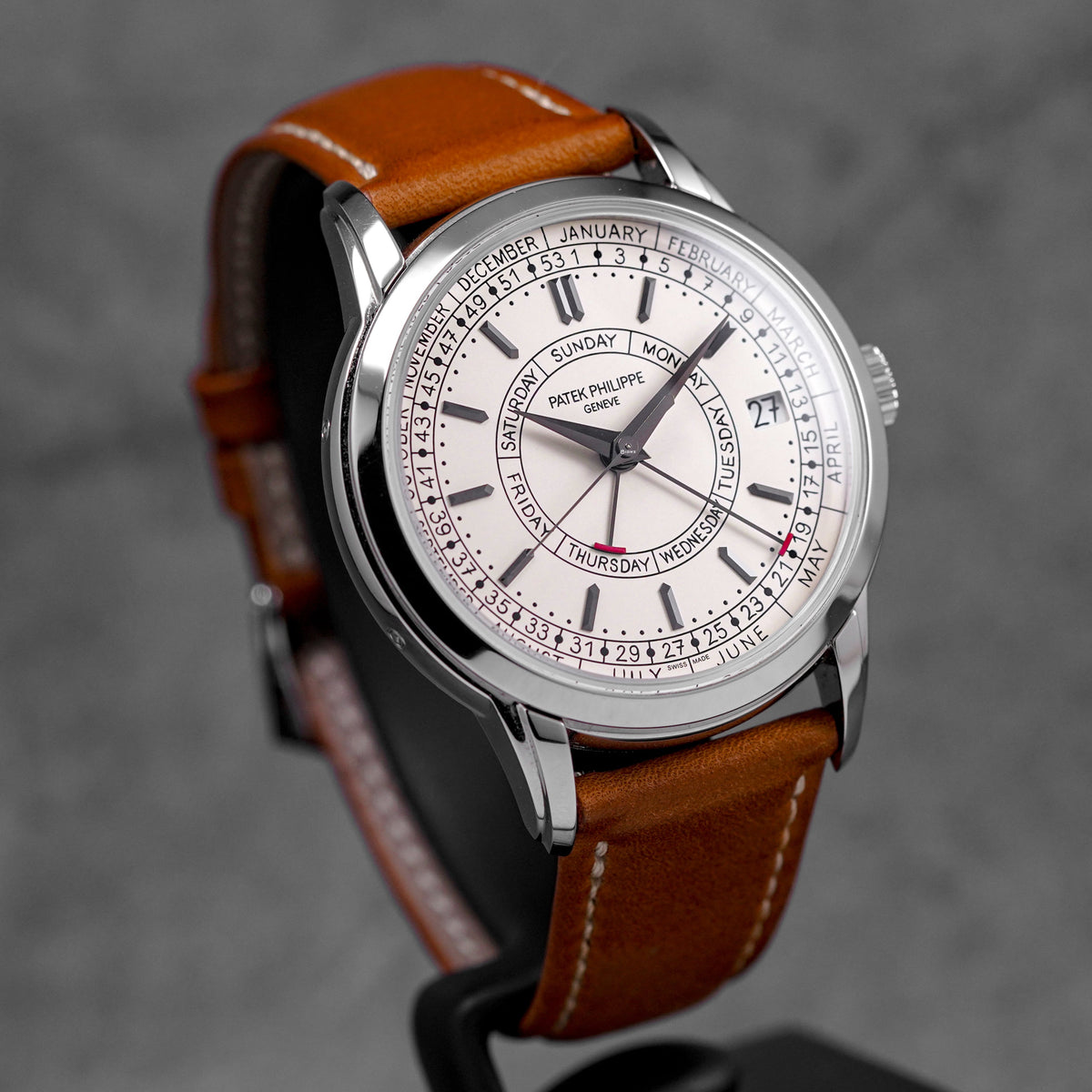 CALATRAVA 5212A WEEKLY CALENDER SILVER DIAL (2024)